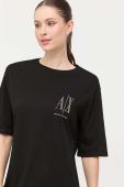 Armani Exchange Бавовняна сукня колір чорний