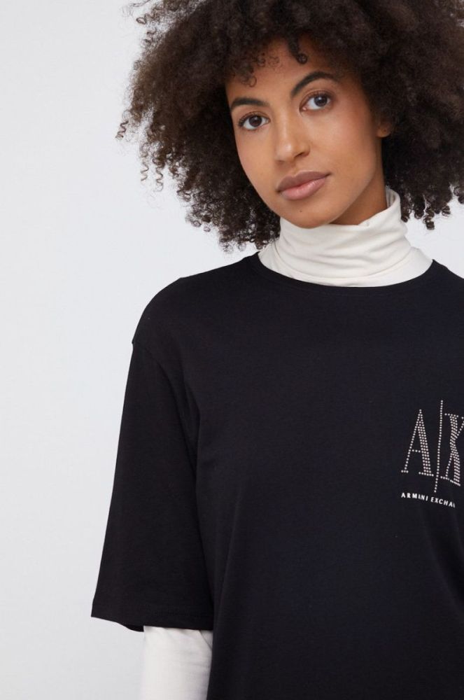 Armani Exchange - Бавовняна сукня колір чорний (1750139) фото 4