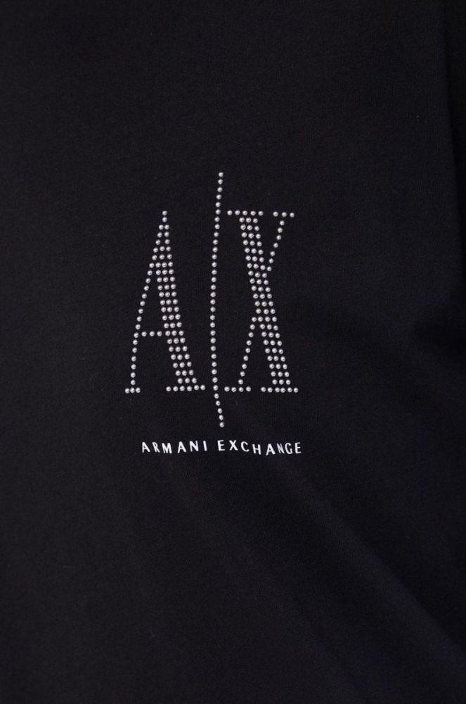 Armani Exchange - Бавовняна сукня колір чорний (1750139) фото 5