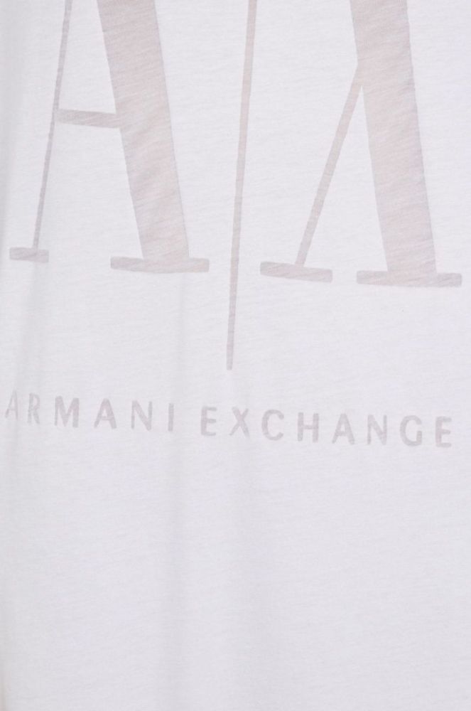 Сукня Armani Exchange колір білий midi пряма фото 5