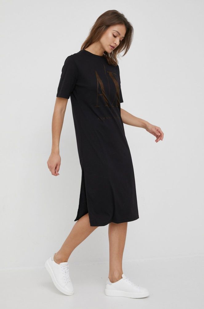 Сукня Armani Exchange колір чорний midi пряма (2294720)
