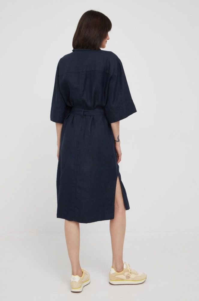 Льняна сукня Marc O'Polo колір синій mini oversize фото 3