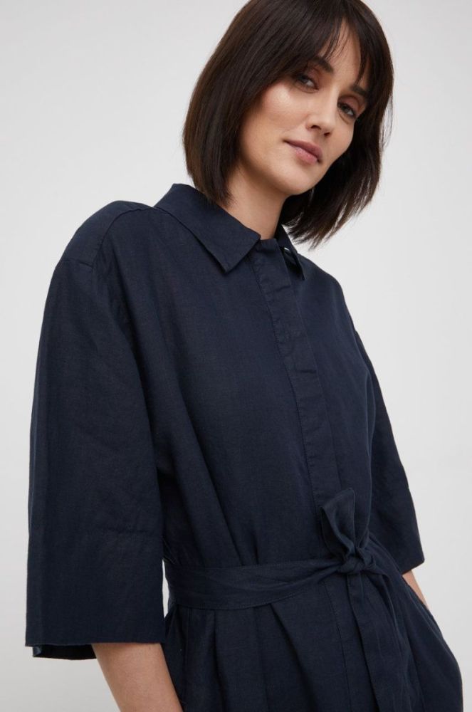 Льняна сукня Marc O'Polo колір синій mini oversize фото 5