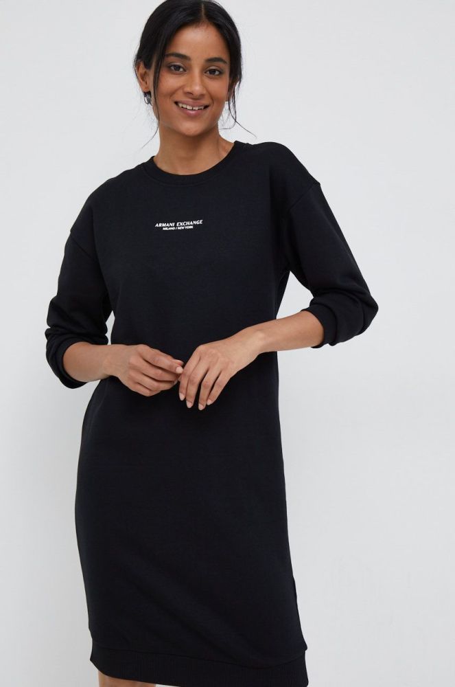 Сукня Armani Exchange колір чорний midi пряма (2564098)