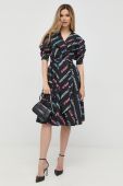 Бавовняна сукня Karl Lagerfeld колір чорний mini розкльошена (2573967)