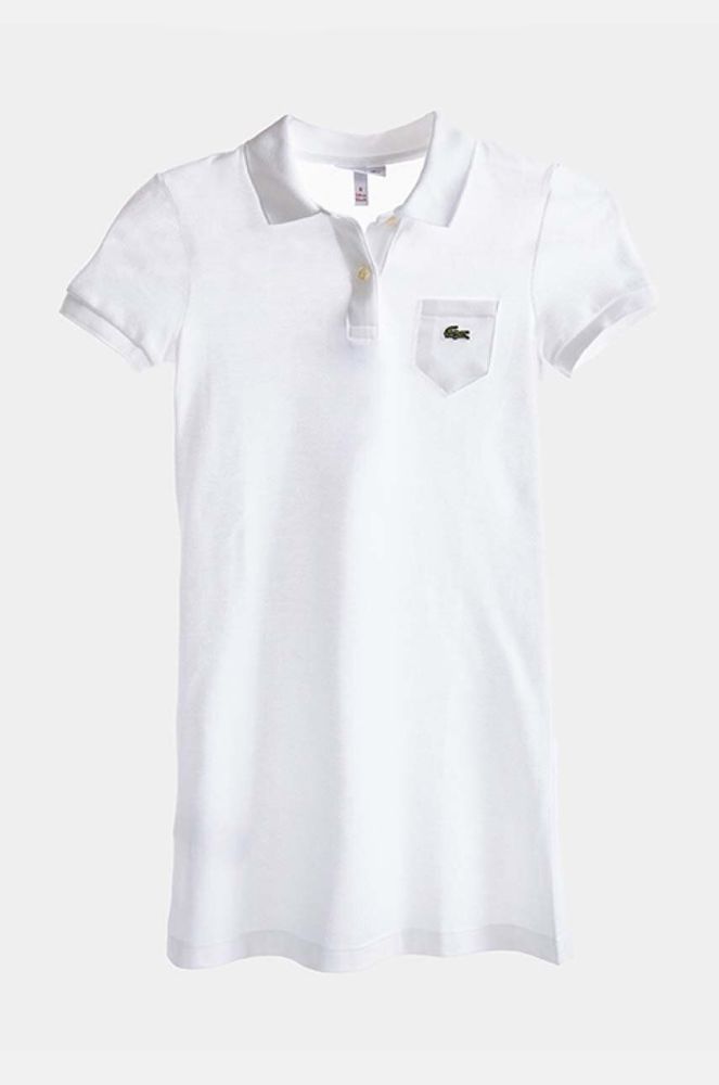 Дитяча бавовняна сукня Lacoste EJ2816 001 колір білий mini пряма