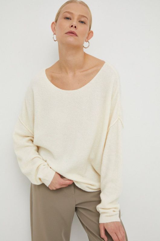 Свитер женский из добавлением шерсти American Vintage PULL ML COL BATEAU цвет бежевый
