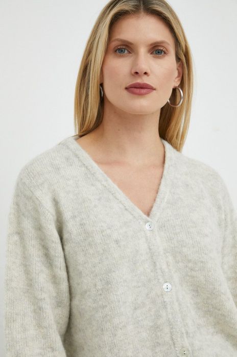 Кардиган з домішкою вовни American Vintage жіночий колір сірий