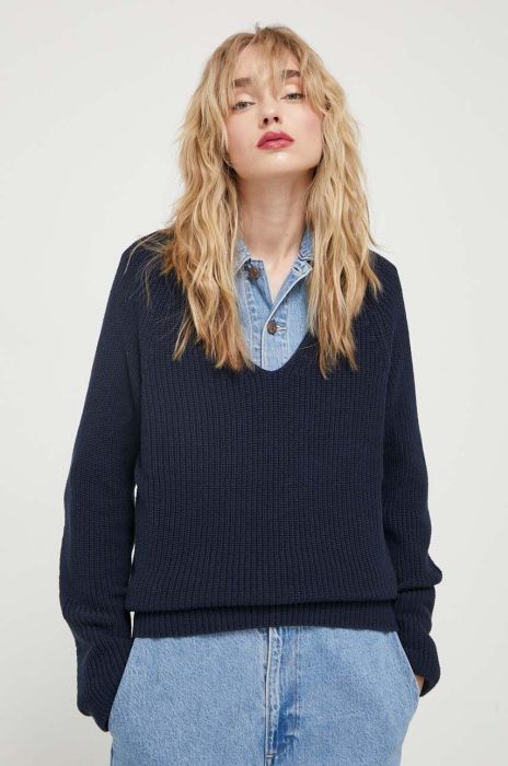 Бавовняний светр Marc O'Polo колір синій (3413041)