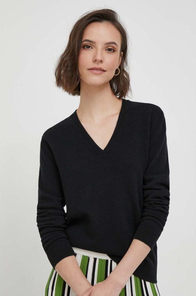 Вовняний светр United Colors of Benetton жіночий колір чорний легкий (3418221)