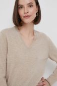 Вовняний светр United Colors of Benetton жіночий колір бежевий легкий (3413075)