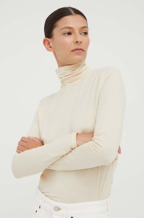 Лонгслів Samsoe Samsoe жіночий колір бежевий гольф