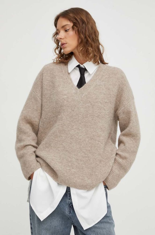 Вовняний светр Gestuz жіночий колір бежевий (3537176)