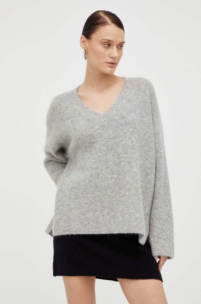 Вовняний светр Gestuz жіночий колір сірий