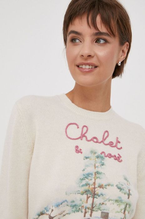 Вовняний светр MC2 Saint Barth жіночий колір бежевий легкий