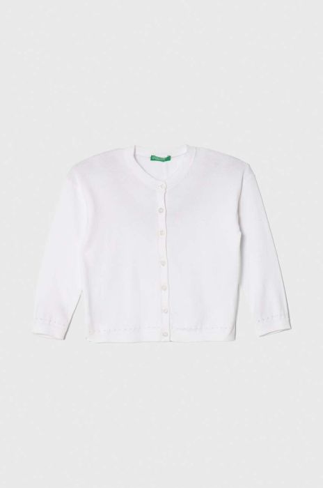 Дитячий кардиган United Colors of Benetton колір білий легкий