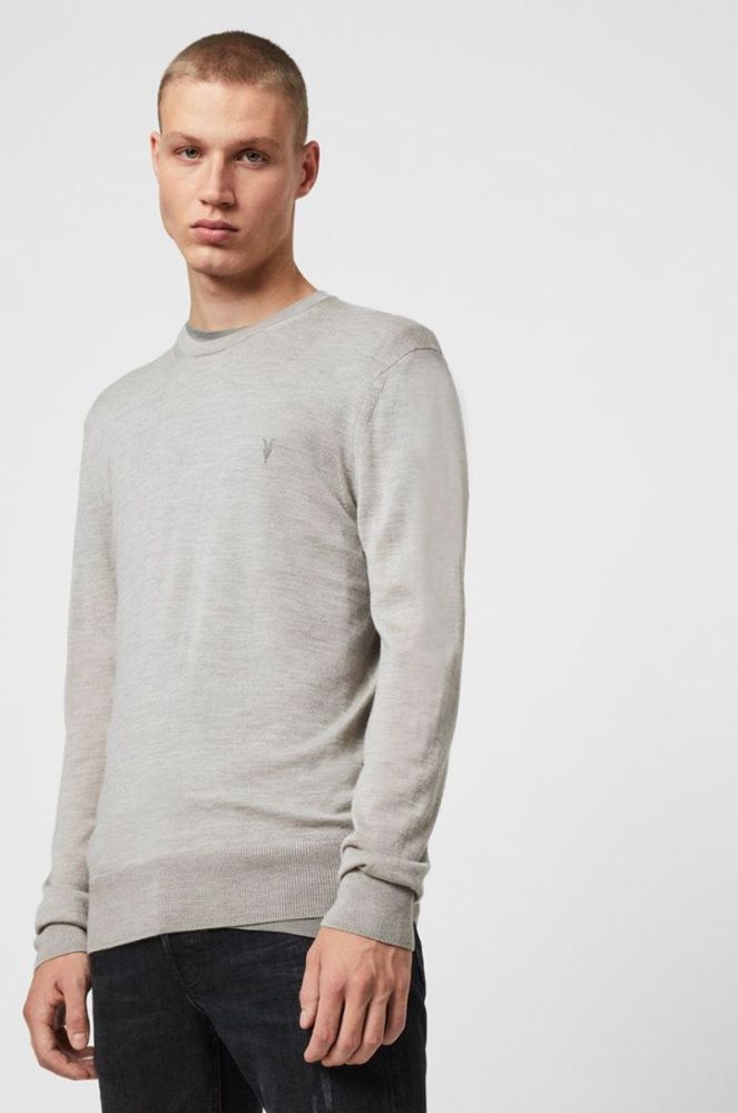 AllSaints - Светр Mode Merino Crew колір сірий (854438) фото 2