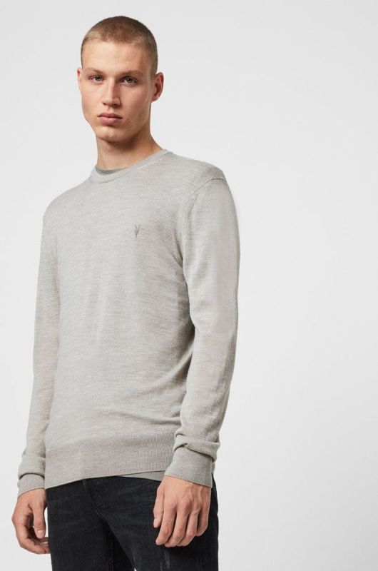 AllSaints - Светр Mode Merino Crew колір сірий (854438) фото 2
