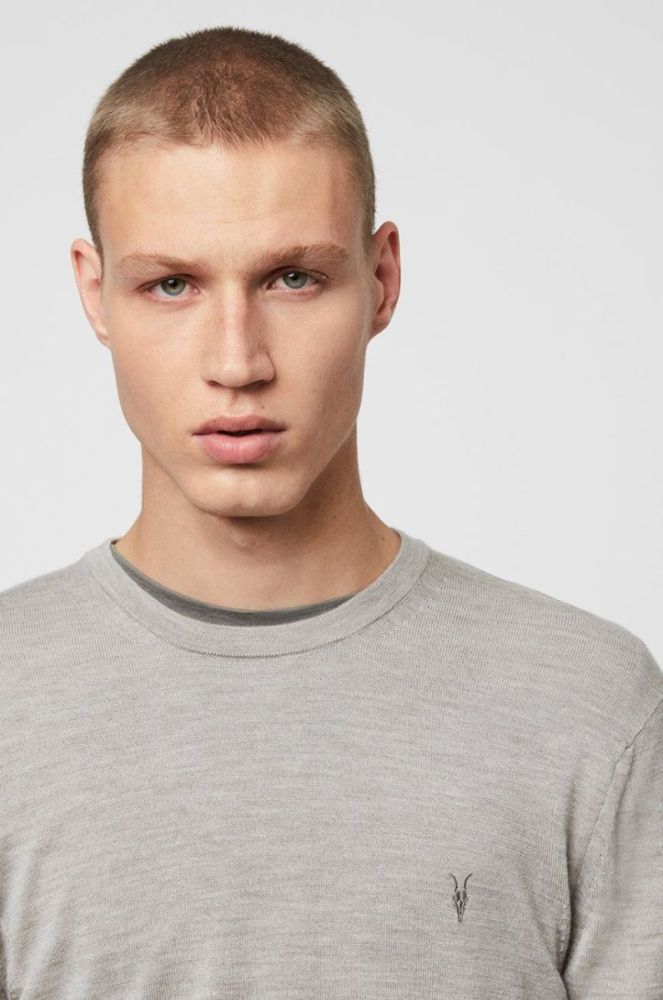 AllSaints - Светр Mode Merino Crew колір сірий (854438) фото 3
