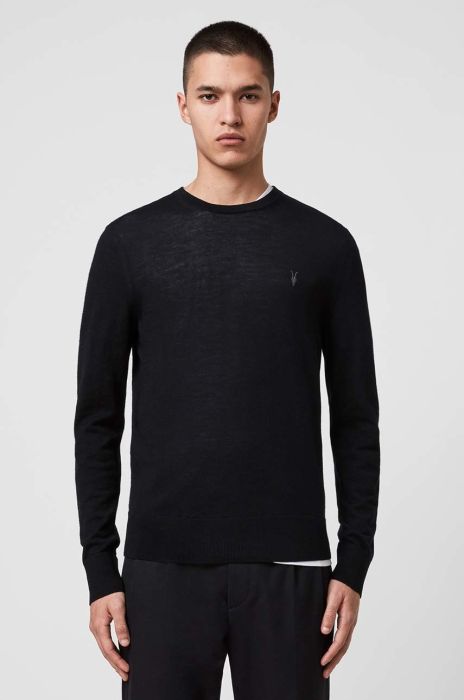 AllSaints - Светр Mode Merino Crew колір чорний (854445)