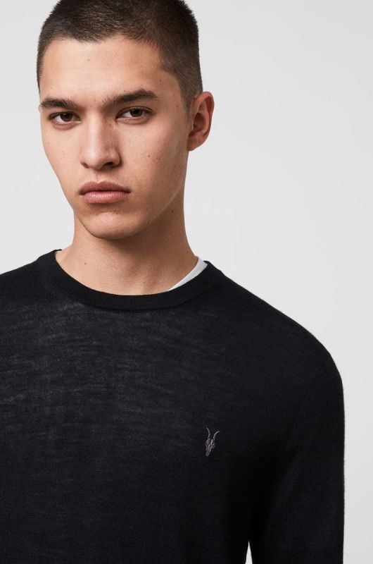 AllSaints - Светр Mode Merino Crew колір чорний (854445) фото 2