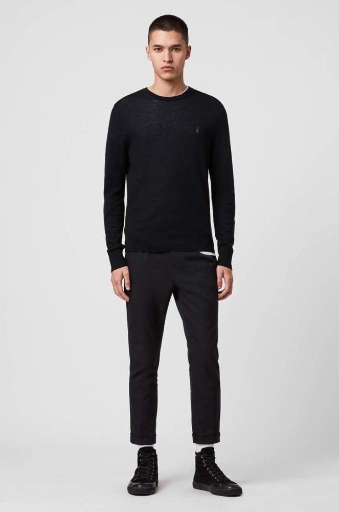 AllSaints - Светр Mode Merino Crew колір чорний (854445) фото 3