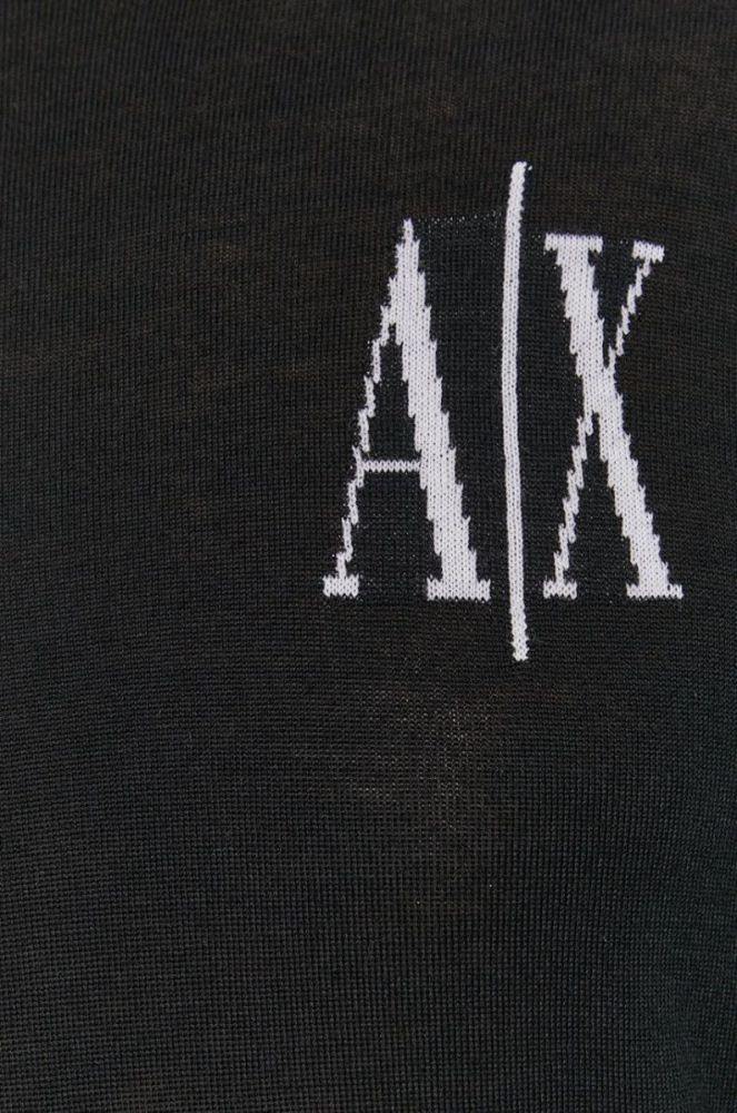 Вовняний светр Armani Exchange чоловічий колір чорний легкий (1696809) фото 6