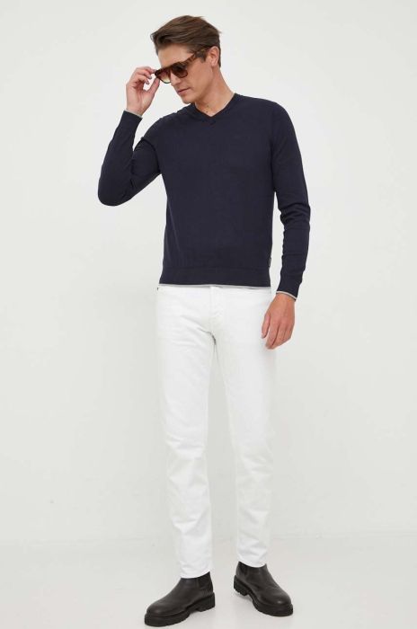 Светр з домішкою кашеміру Armani Exchange колір синій легкий (3369044)