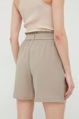 Шорти Pieces жіночі колір бежевий однотонні висока посадка
