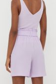 Шорти Pieces жіночі колір фіолетовий однотонні висока посадка