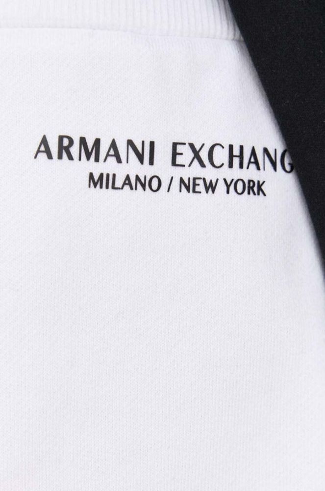 Шорти Armani Exchange жіночі колір білий однотонні висока посадка (3127305) фото 4