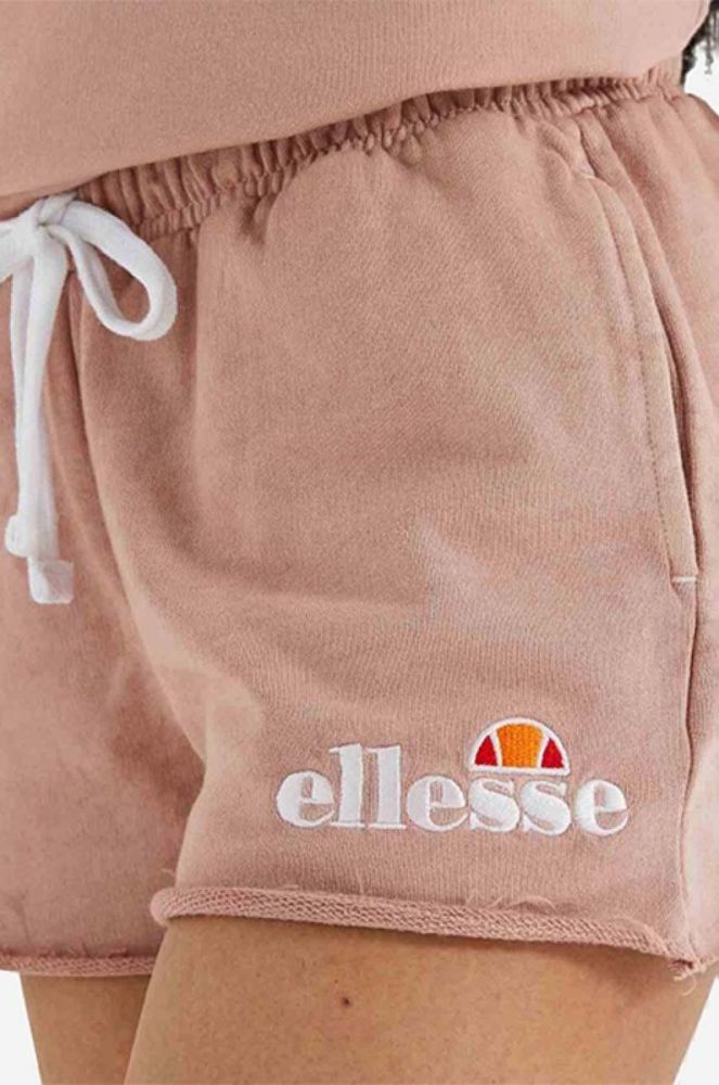 Бавовняні шорти Ellesse Colieur колір рожевий з аплікацією середня посадка SGM14015-PINK фото 3