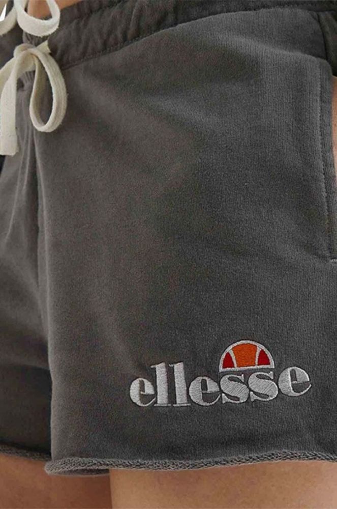 Бавовняні шорти Ellesse Colieur колір сірий з аплікацією середня посадка SGM14015-PINK фото 3