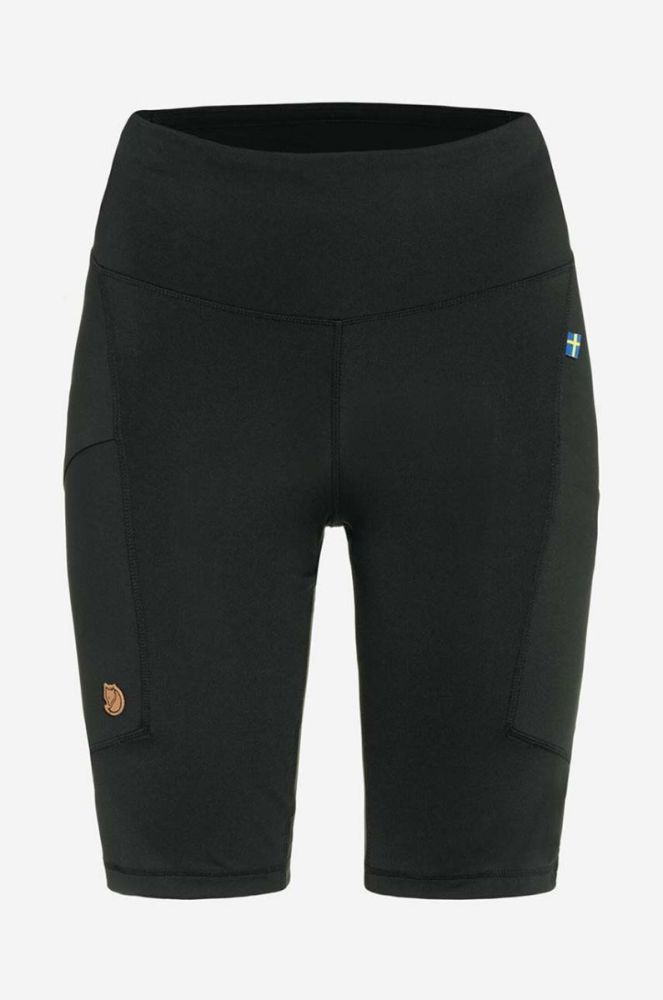 Шорти Fjallraven Abisko Short Tights F87138 550 жіночі колір чорний однотонні висока посадка F87138.550-550 фото 7