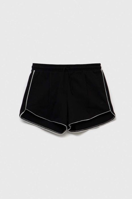Дитячі бавовняні шорти United Colors of Benetton колір чорний меланж регульована талія