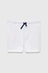 Дитячі бавовняні шорти United Colors of Benetton колір білий однотонні регульована талія (3281651)