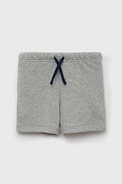 Дитячі бавовняні шорти United Colors of Benetton колір сірий однотонні регульована талія (3232987)