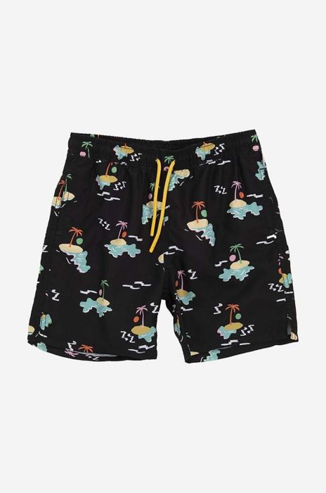 Дитячі шорти Happy Socks Island In The Sun колір чорний візерунок регульована талія