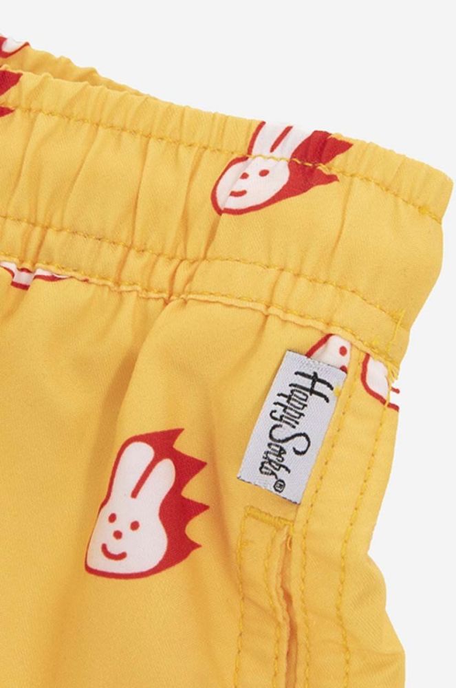 Дитячі шорти Happy Socks Bunny колір жовтий візерунок регульована талія фото 3