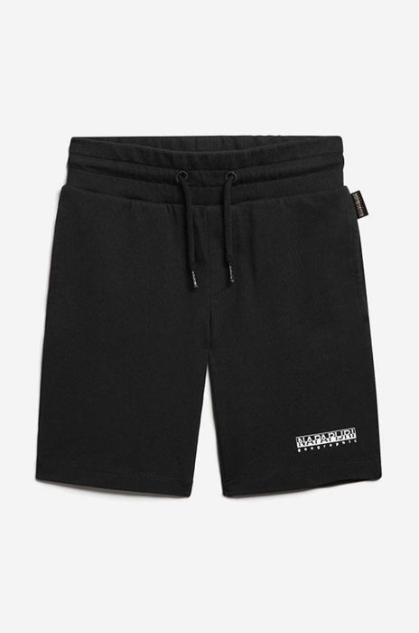 Дитячі бавовняні шорти Napapijri колір чорний однотонні регульована талія
