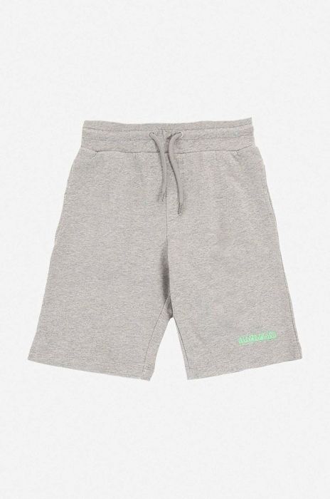Бавовняні шорти Napapijri колір сірий з принтом