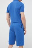 Бавовняні шорти EA7 Emporio Armani чоловічі колір блакитний