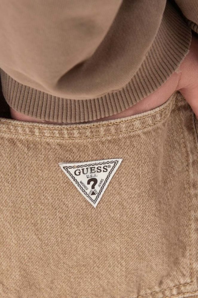 Бавовняні шорти Guess колір бежевий M2BD00.D4RU0-A100 фото 4