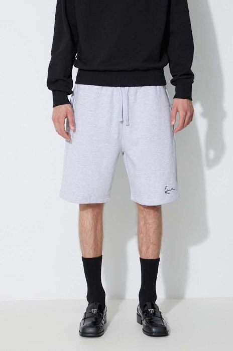 Бавовняні шорти Karl Kani колір сірий однотонні KKMQ22003-grey