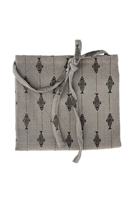 Бавовняний кухонний фартух Madam Stoltz колір сірий