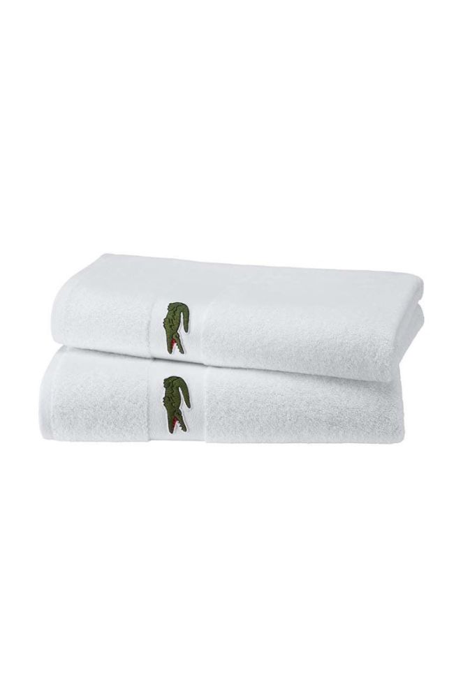 Бавовняний рушник Lacoste колір білий (2950655) фото 2