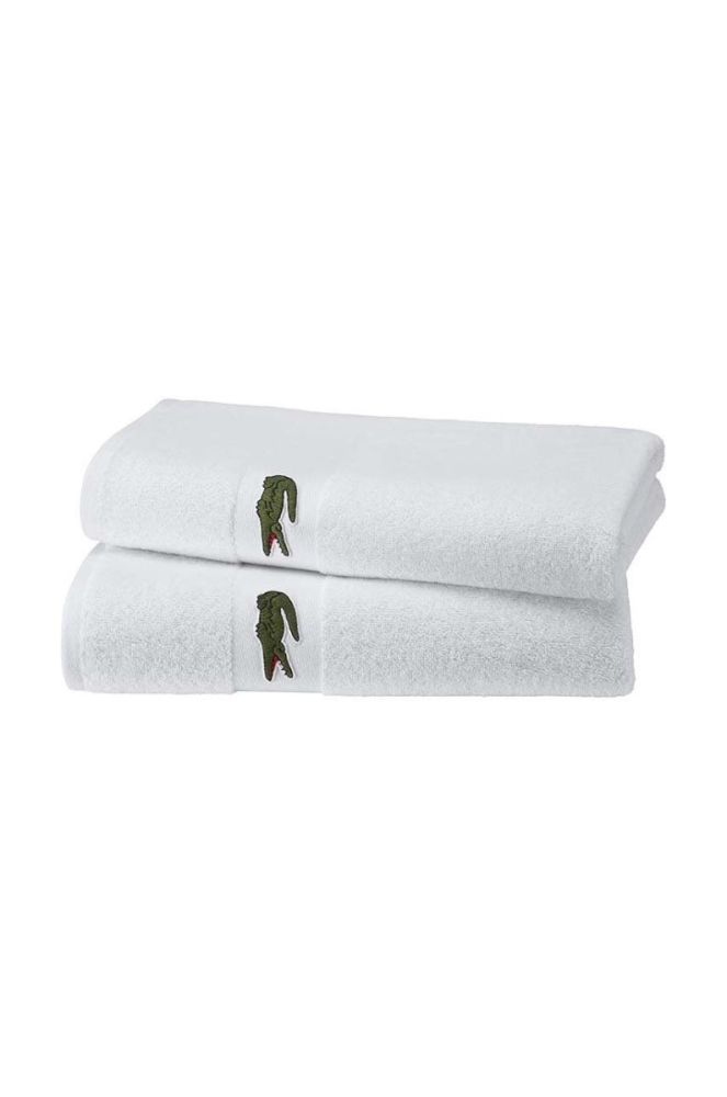 Бавовняний рушник Lacoste колір білий (2950657) фото 3