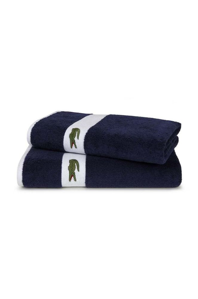 Бавовняний рушник Lacoste колір блакитний (2950663) фото 2