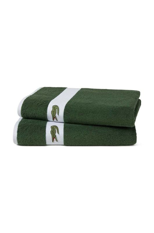 Бавовняний рушник Lacoste колір зелений (2950668) фото 2