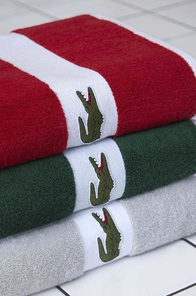 Бавовняний рушник Lacoste колір зелений (2950668) фото 6